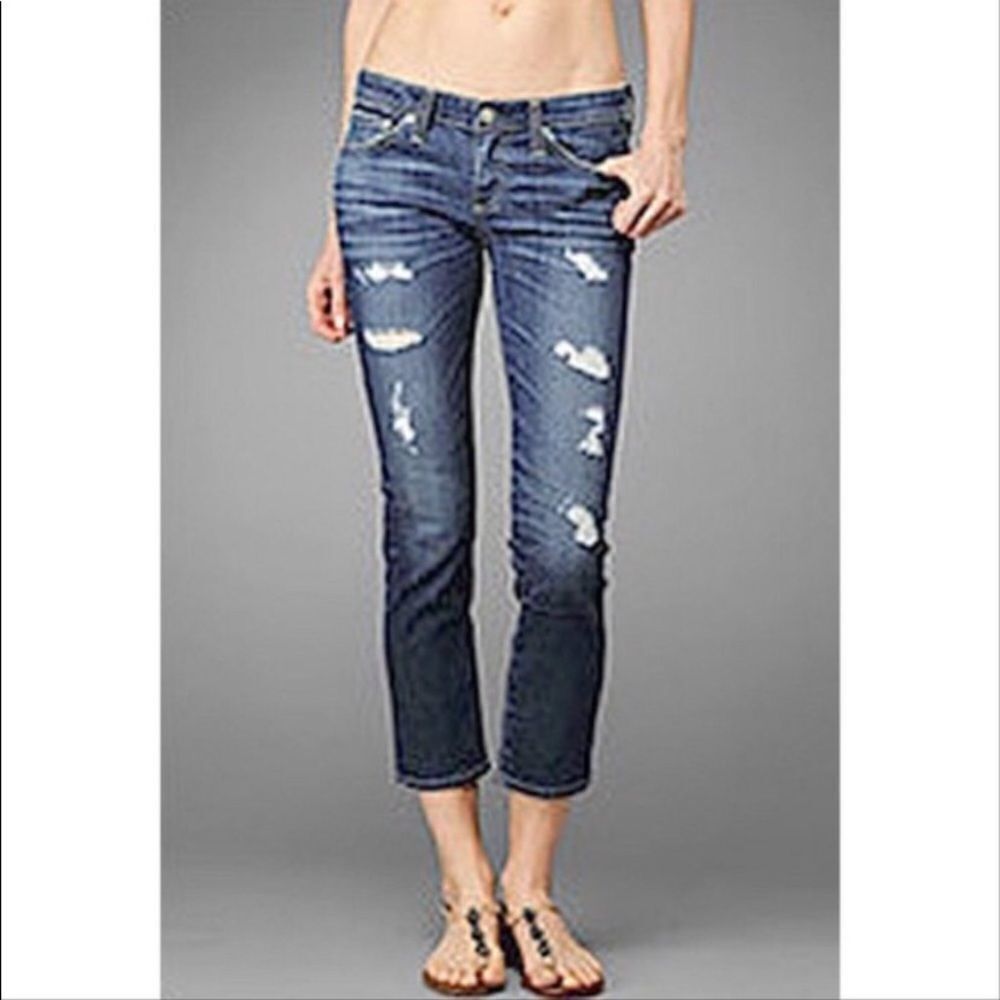 AG Jeans 25 Stilt Cigarette Crop distressed skinny C2